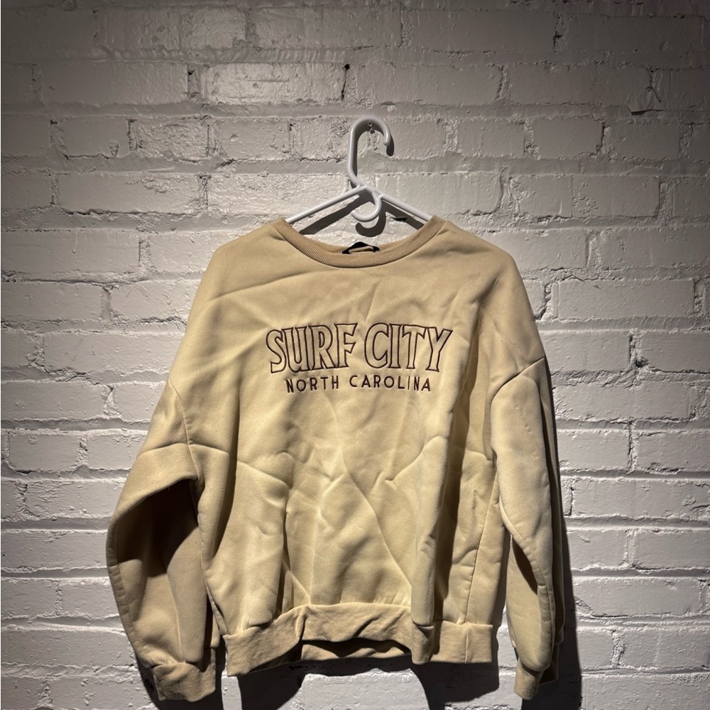 Yellow surf city North Carolina sweatshirt